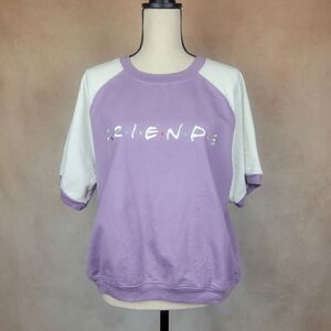 Friends White Purple Colorblock Pajamas Top Size XL